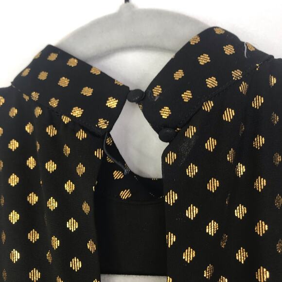 LPA Dress 43 in gold polka dot side cutout cold shoulders halter maxi dress - Picture 10 of 12